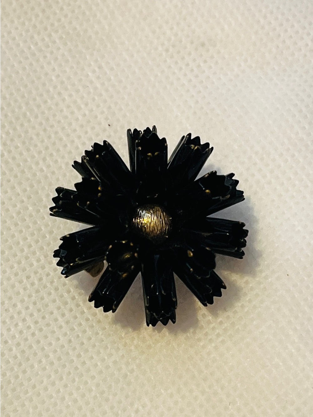 Black Floral Flower Brooch Pin